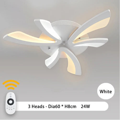 3 Heads white Новые Современные светодиодные люстры для гостиной, спальни, столовой, акриловый Железный корпус, домашняя люстра, лампа, светильники - Цвет абажура: 3 Heads white