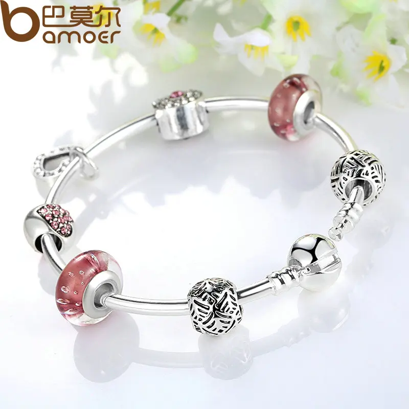 Браслет с подвеской в виде сердца европейскими бусинами|simple friendship bracelets|friendship