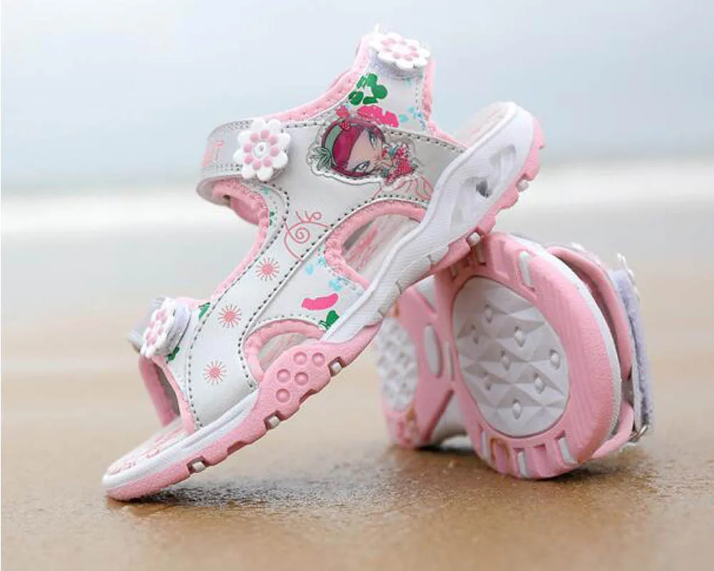 Дышащие летние для маленьких девочек сандалии мягкие детские пляжная обувь
