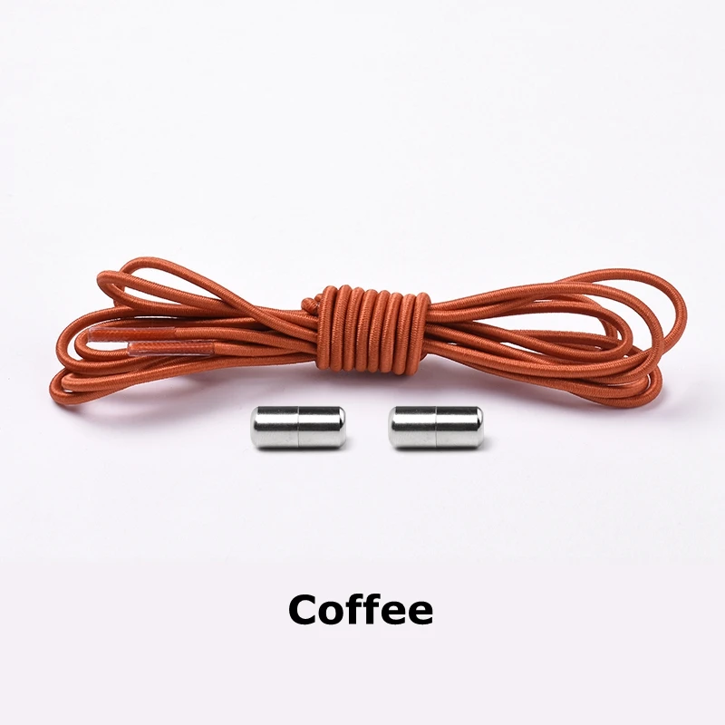 Coffee 1 пара круглых эластичных шнурков для обуви, шнурки для детей и взрослых, кроссовки унисекс, шнурки, шнурки для быстрой носки, шнурки 25 цветов - Цвет: Coffee