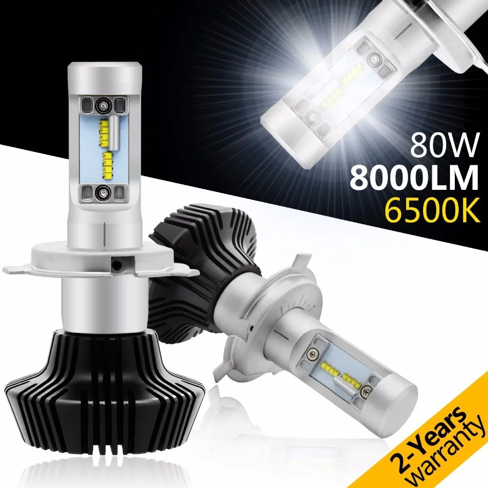 2 * H4 H7 H11 9005 светодиодный LED 80W 8000lm светодиодные лампы для фар головного света