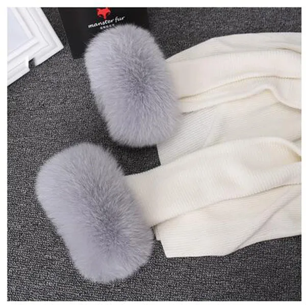 Light gray Манжеты из лисьего меха, горячая Распродажа, гетры для запястья, подлинные манжеты из лисьего меха, Теплые Браслеты, настоящие гетры, Женская татуировка, рукав для мужчин X#4 - Цвет: Light gray