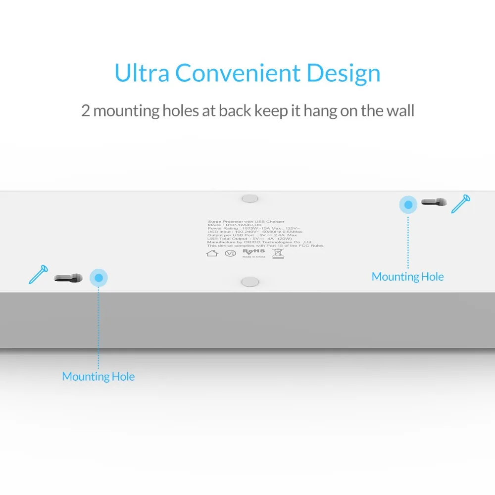 ORICO 12 портов AC + 4 USB блок питания Электронная розетка с переключателем защита от