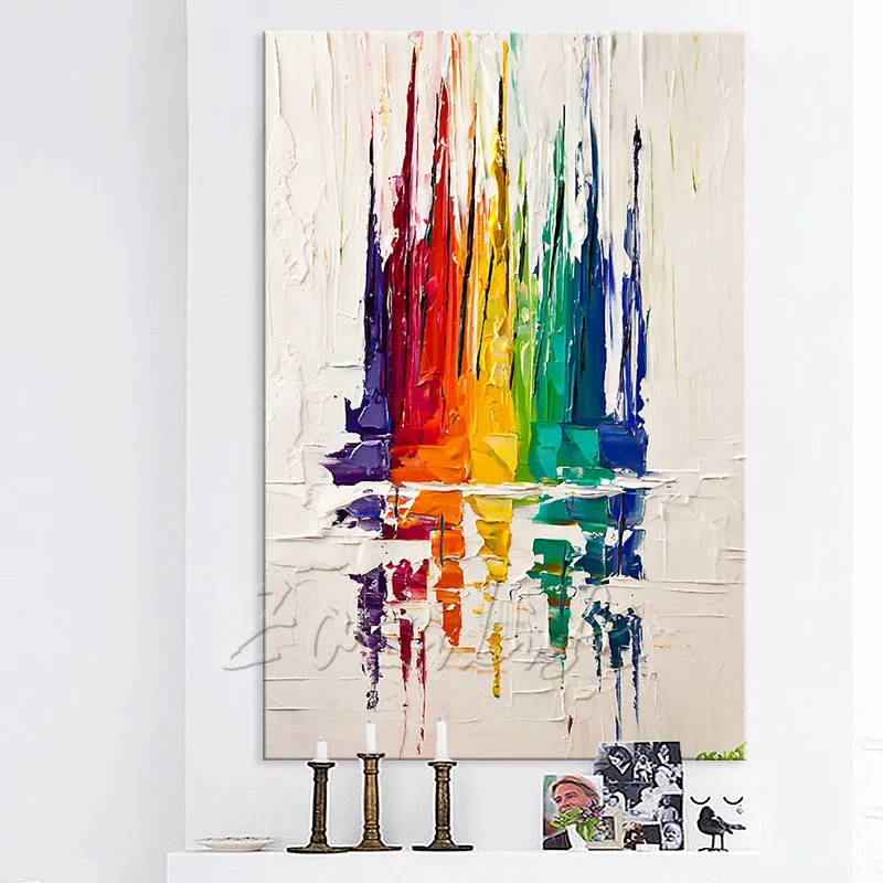 Ручная роспись холст картина маслом недорогая большая лодка современная