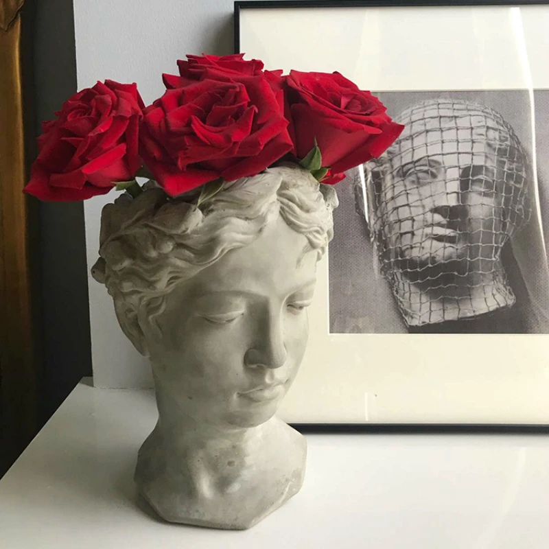 Портрет скульптура красота Фея цветочный горшок Греческая богиня Леди Лицо