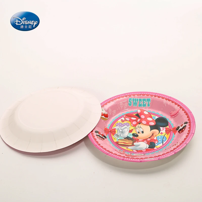 Красивые &quotМинни Маус&quot 6 шт./лот 9 дюймов бумажные тарелки для дней рождения
