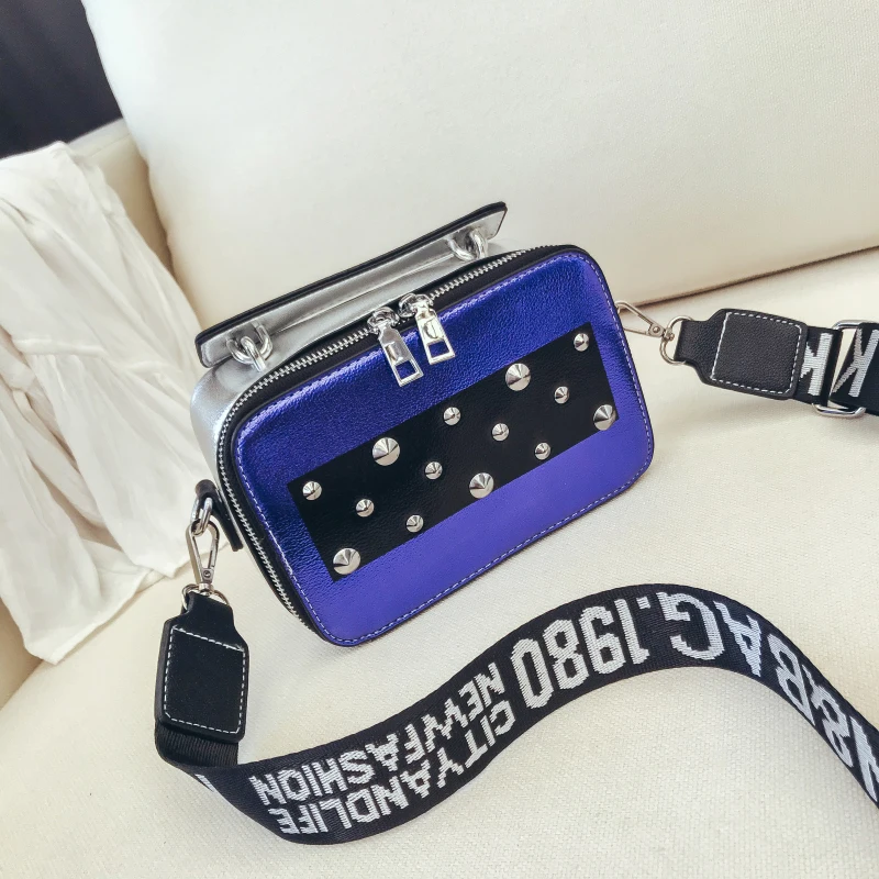Trend Cool High Quality Women Rivet Mini Handbags New Fashion Lady Designers Shoulder Bag Female with personality Crossbody Bags | Багаж и