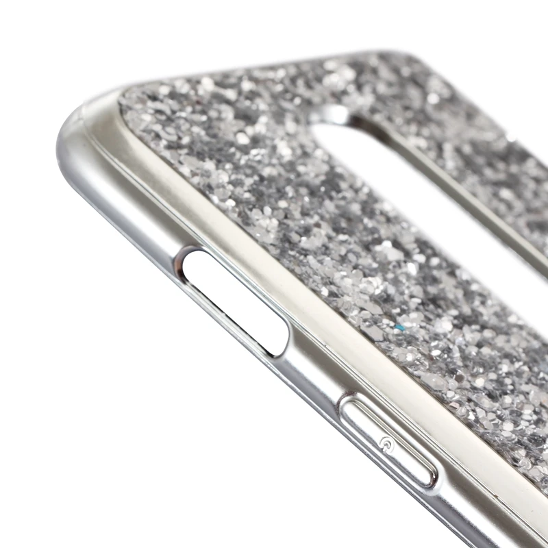 Чехол с блестками для Oneplus 6 и 6T - жесткий, ударопрочный сияющий задний