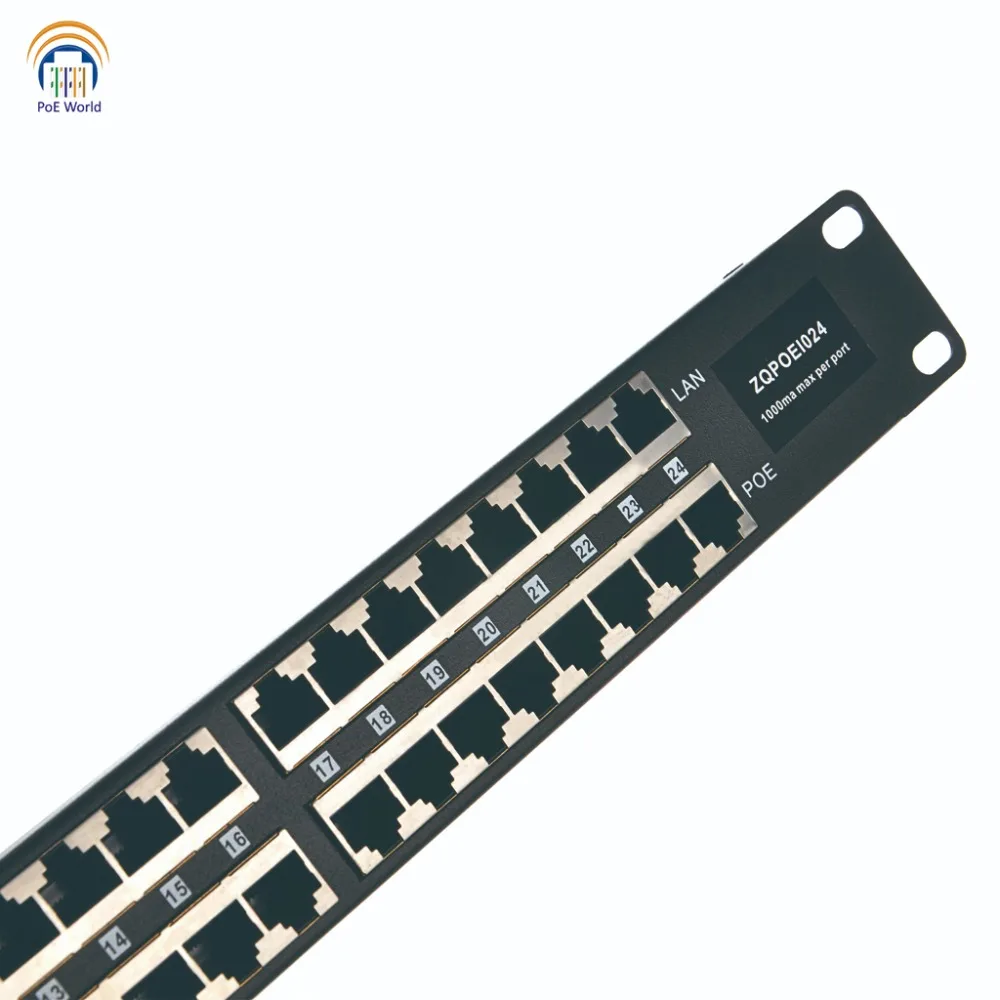 Инжектор Poe на 24 порта 100 скоростной инжектор Ethernet для IP камер VOIP телефонов В 120 Вт
