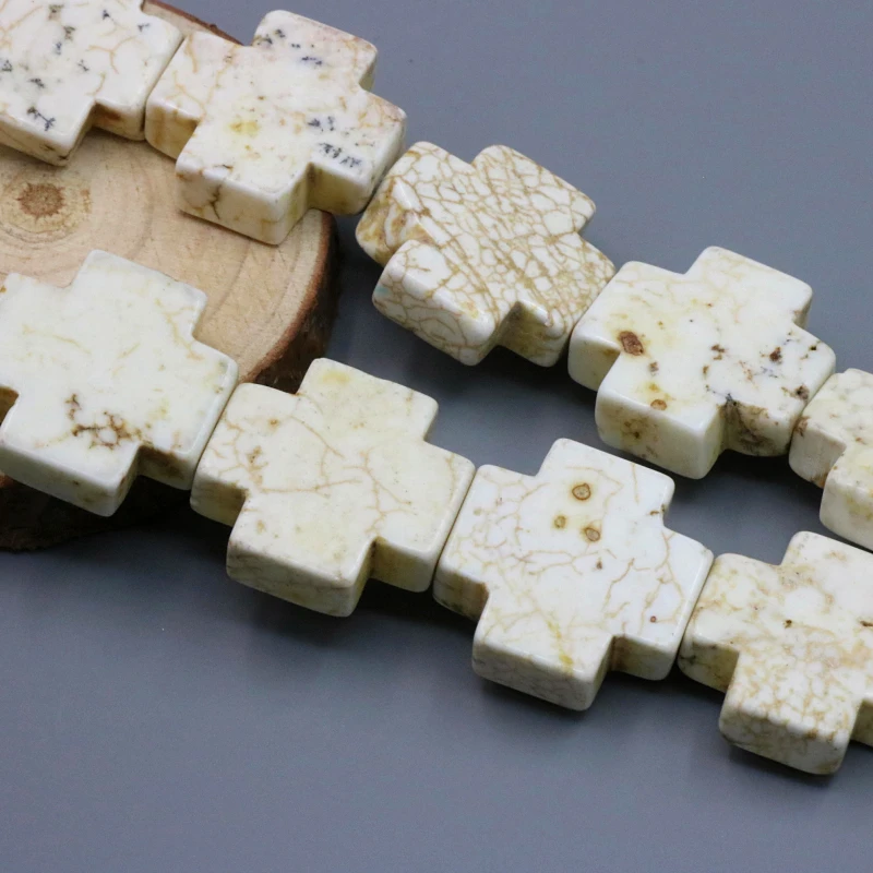 

Белый турецкий камень в форме Креста, россыпью бусины 20 мм, 15 дюймов, 2 шт./лот, «сделай сам», подходит для женщин, для изготовления украшений, ...