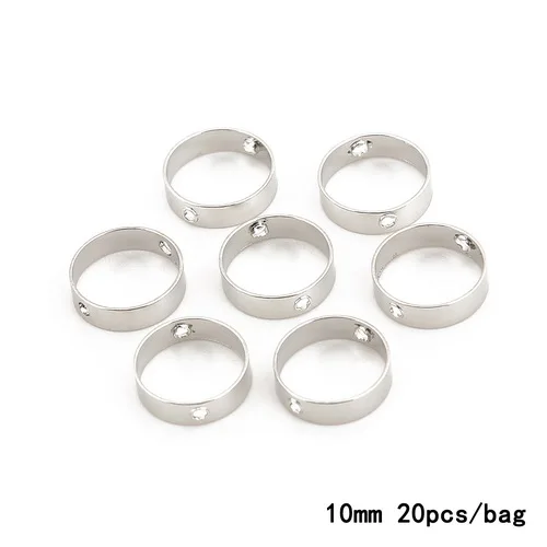 Rhodium 20Pcs Высокое качество 10 шт./20 шт./лот Круглый Кулон Золото KC/родий металлические подвески для DIY серьги ожерелье модные пряжки изготовление - Окраска металла: Rhodium 20Pcs