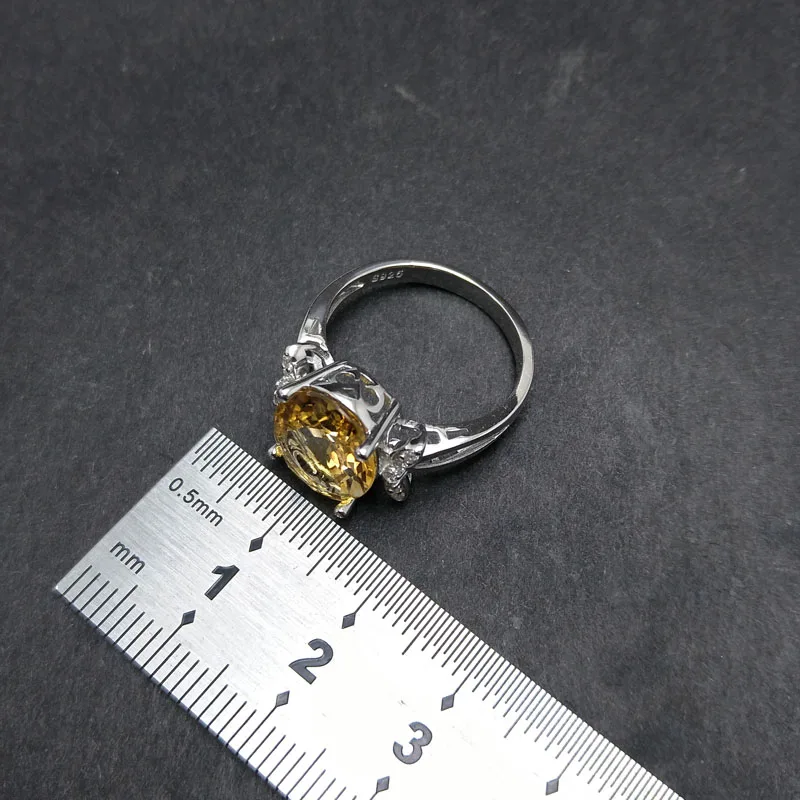 New design natural Brazil Citrine gemstone Ring solid 925 sterling silver for wommen anniversary birthday party gift with box | Украшения и