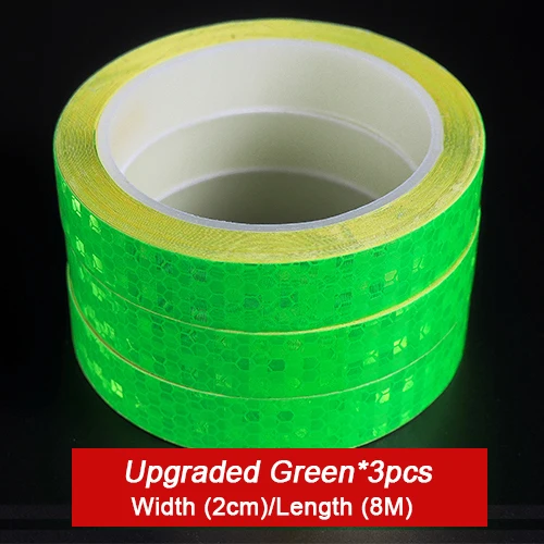 Green-3PCS-2cm Наклейка для велосипеда victgoal, s набор, наклейка, Светоотражающая наклейка, лента для велосипеда, светоотражающая лента, наклейка 1 см/2 см, велосипедное колесо, Аксессуары для велосипеда - Цвет: Green-3PCS-2cm