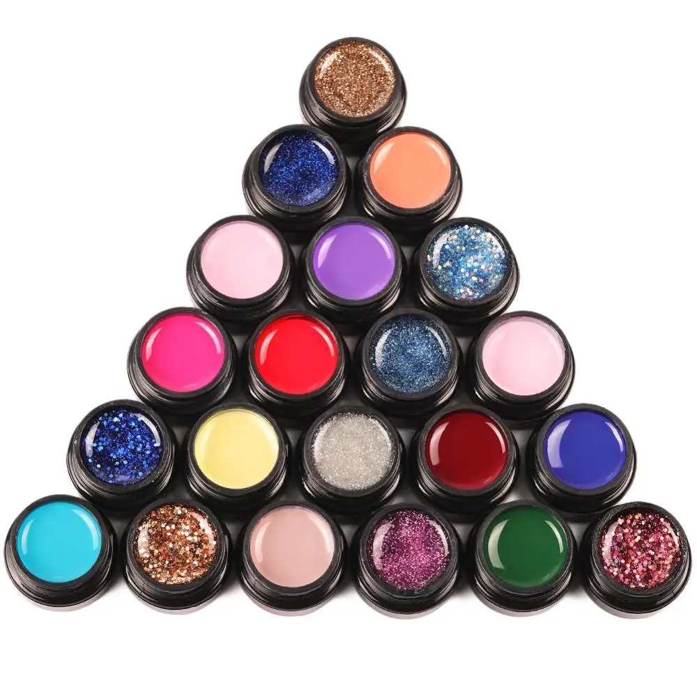 Черная банка чистый цвет для дизайна ногтей гель краска гелевые наконечники