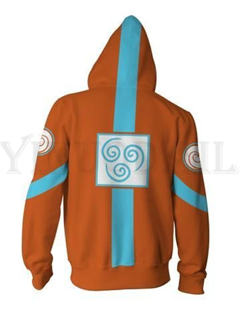 Аниме толстовки для мужчин и женщин толстовки на молнии Аватар Airbender 3d принт с капюшоном куртка для мальчиков Harajuku уличная Косплей