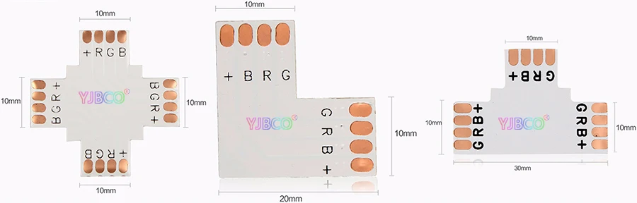 5~ 500 набор L форма 2pin 3pin 4pin 5pin 6pin LED разъем для подключения угловой правый угол 5050 RGB RGBW 3528 ws2812 Светодиодная лента