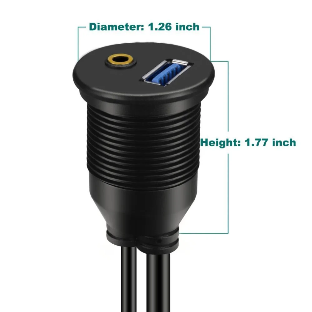Утопленный кабель для автомобильного крепления USB 3 0 и 5 мм + удлинитель AUX панель