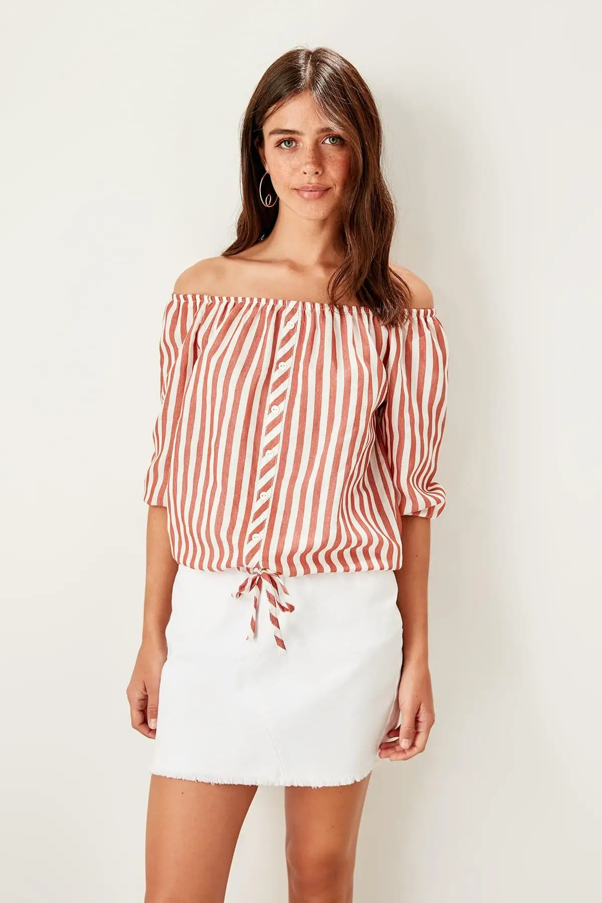 Trendyol плитка шнуровка detayli Bluz TWOSS19ST0225| |