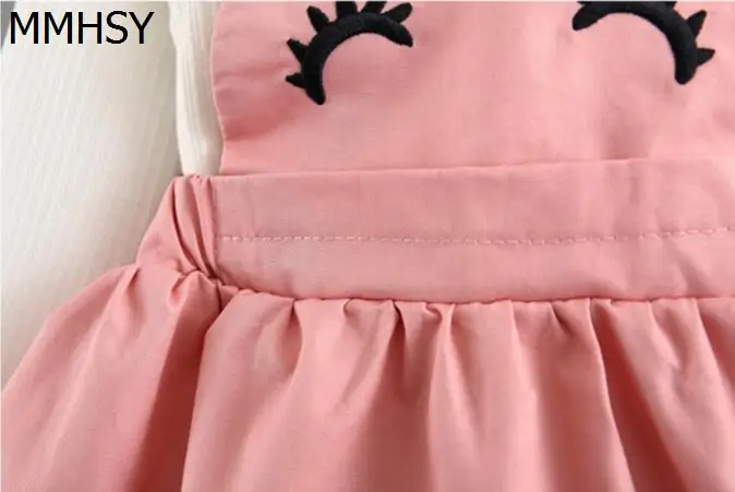 MMHSY 2017 Baby Girl clothing Sets kids 2PCS Cute Shirt+suspender skirt girl outfits for school girls 2017111700171603 |