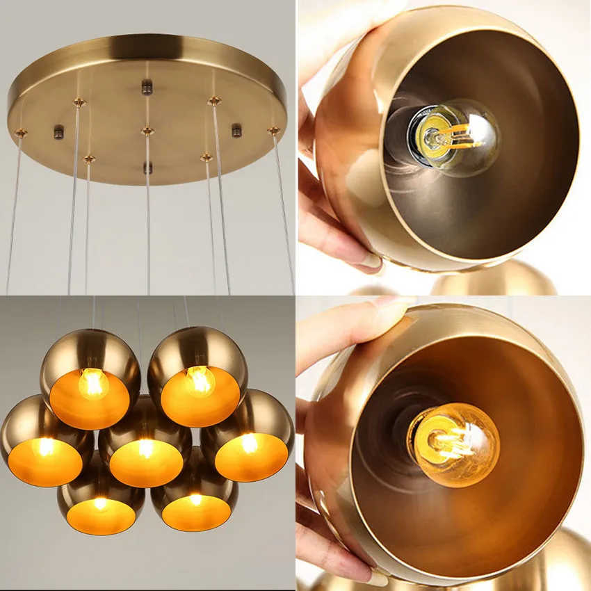 Новые высококачественные Ретро светодиодные подвесные светильники 1/3/5/7 головки