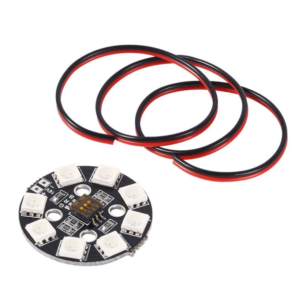 Matek RGB светодиодный Круглая Панель 7 цветов X8 16 V для FPV RC мульти ротор гоночный Дрон