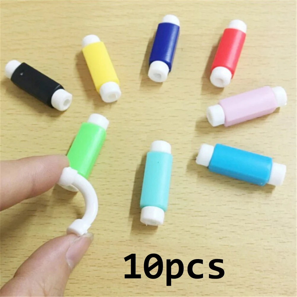 10pcs 1/10 шт. милые животные спиральный кабель протектор стол набор наушников кабельный организатор провода линии передачи данных держатель обёрточная - Цвет: 10pcs