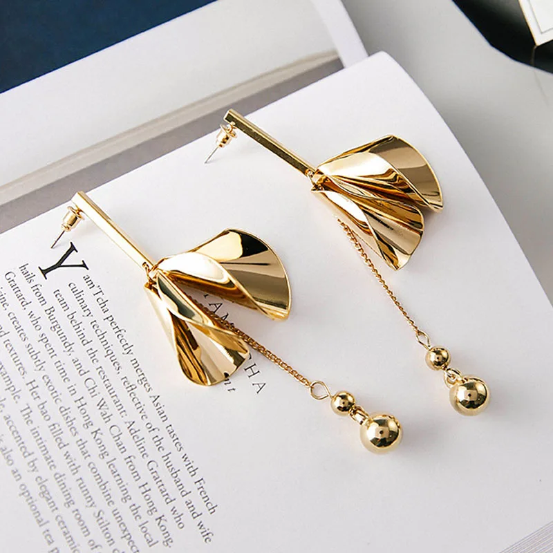 Мода 2018 г. Винтаж цвета: золотистый серебристый цвет металла динамик висячие