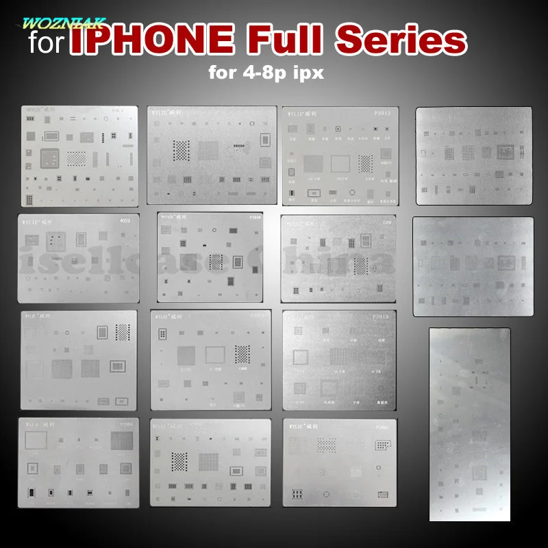 Wozniak 15 шт. чип BGA трафарет реболлинг оловянный шар Пайка сетка для iPhone 4 4s 5 5s 5c SE 6 6P 6S