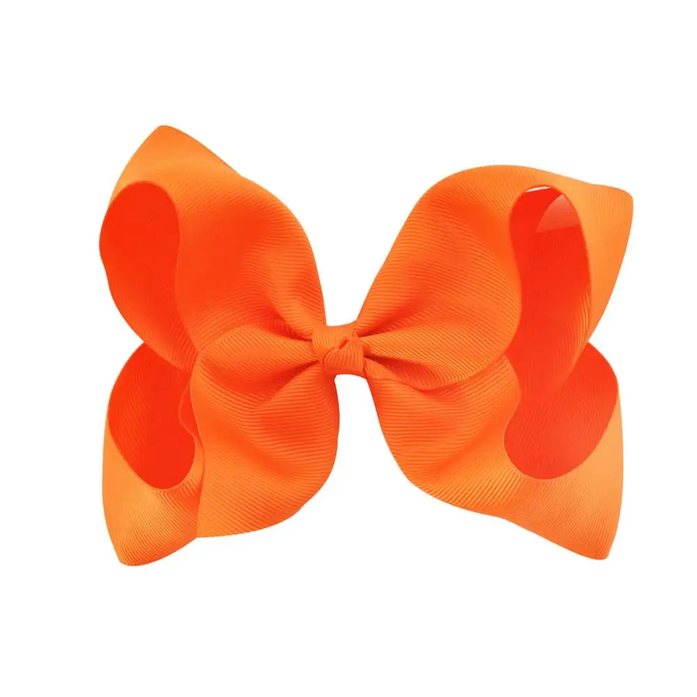14 Orange Мода дюймов 6 дюймов милый бутик корсажная лента Луки Детские шпильки для волос маленькая девочка Луки Детские Заколки головные уборы аксессуары для волос - Цвет: 14 Orange