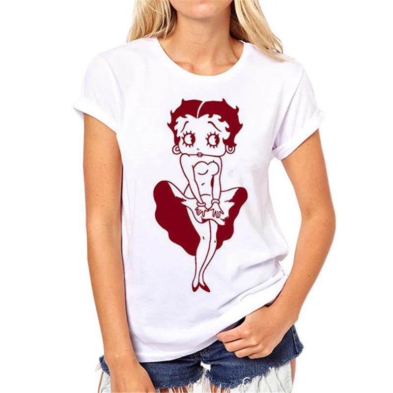 Betty Boop личность яркие женские майки с принтом женская футболка Повседневная