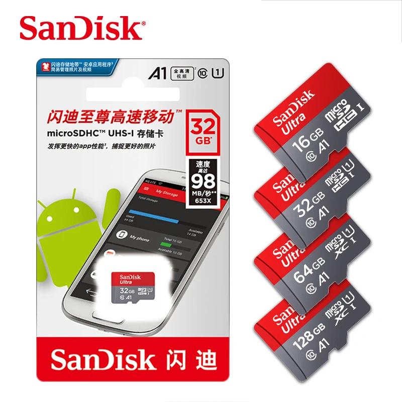 Карта памяти SanDisk Micro SD 16 ГБ 32 64 128 ГБ|Карты памяти| |