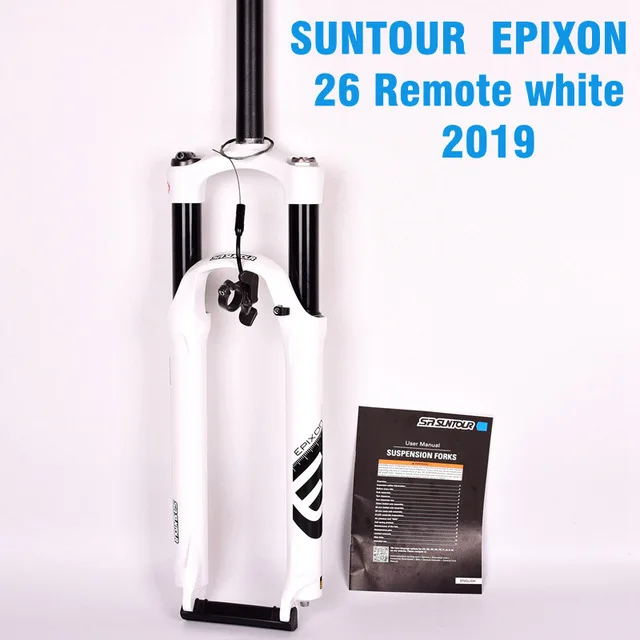 26er Remoter white SR SUNTOUR Велосипедная вилка EPIXON 26/27. 5/29er 100 мм горная MTB Велосипедная вилка амортизирующая передняя вилка дистанционная подвесная вилка - Цвет: 26er Remoter white