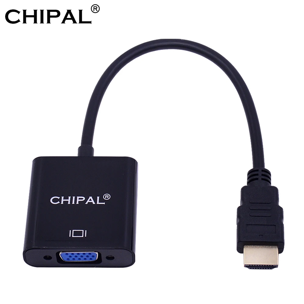 CHIPAL 10 шт. 1080P для преобразователя HDMI в VGA HDMI2VGA Кабель адаптер ПК настольного