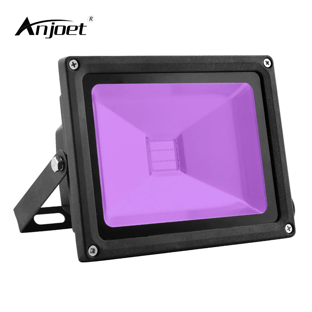 

УФ светодиодный прожектор ANJOET 20 Вт, 85-265 в, Ультрафиолетовый прожсветильник s 395нм, флуоресцентный эффект ip66 для вечеринок с черсветильник том