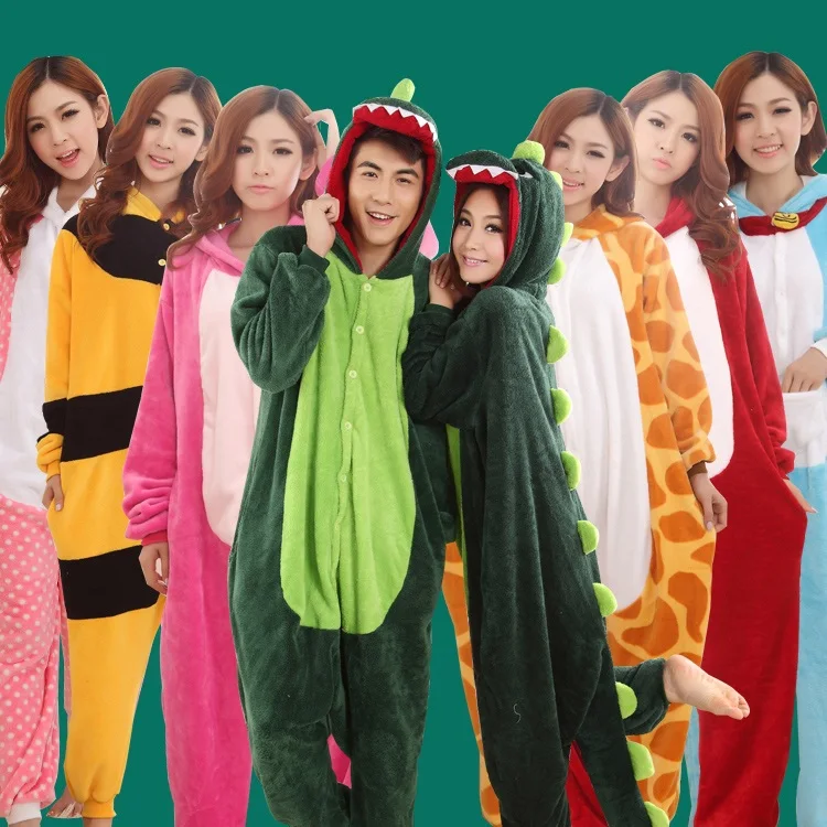 Flannel family animal pajamas one piece onsies onesies cosplay costume pijama pigiama pyjama pijamas enteros de animales | Мать и ребенок