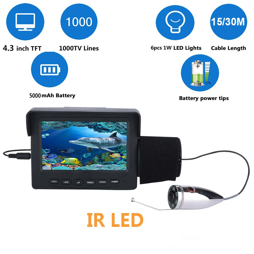 Stardot 1000TVL комплект подводной рыбацкой видеокамеры 4 3 дюйма 30 м рыболокатор камера
