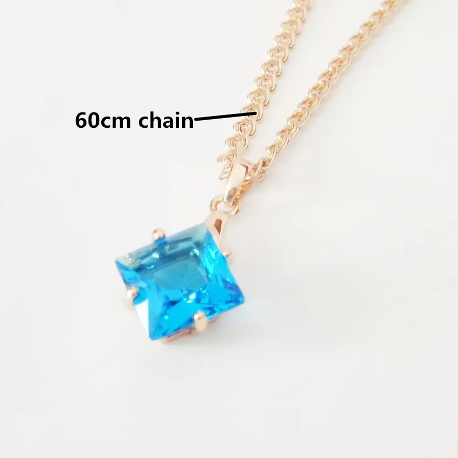 with 60cm chain Женская подвеска, новая мода, Женские Ювелирные изделия, офисные женские подвески, золотые цветные ювелирные подвески - Окраска металла: with 60cm chain