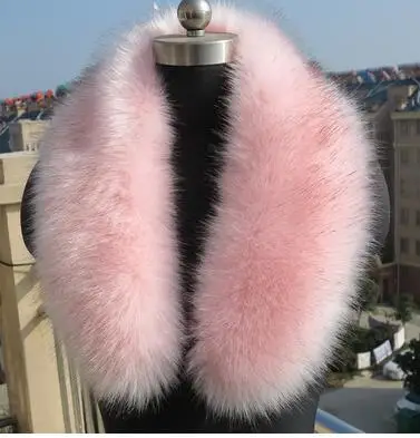 pink Осенне-зимний женский шарф кашне из искусственного лисьего меха енота воротник из искусственного меха с капюшоном 95 см - Цвет: pink