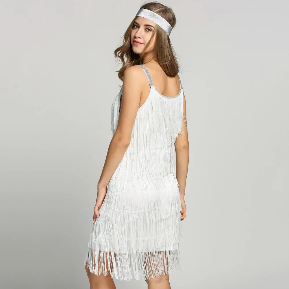 2019 серебряное тонкое женское платье без рукавов с кисточками сексуальное