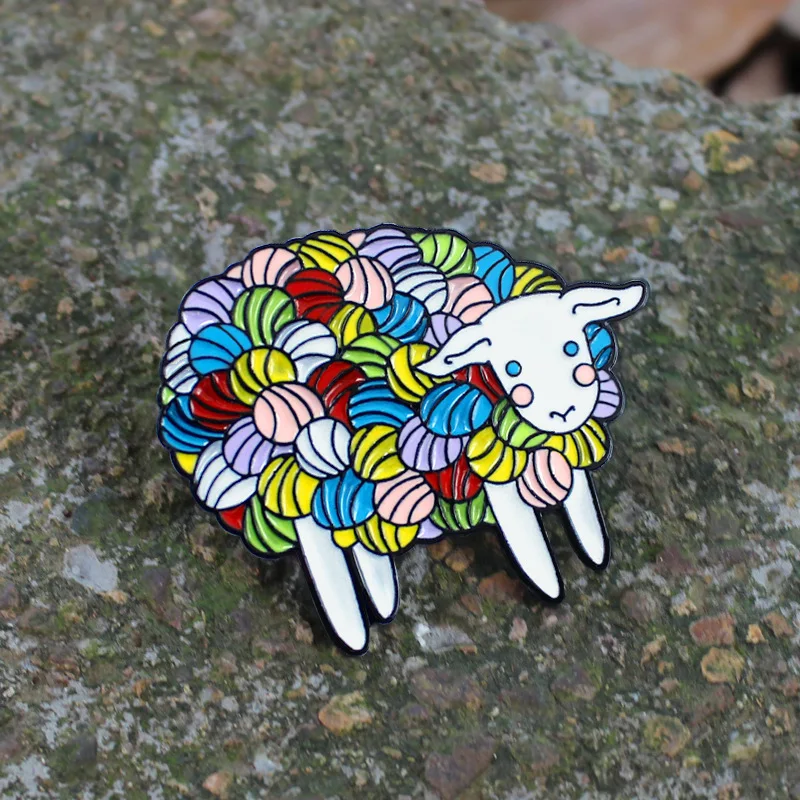 Flyingforest милый Счастливый мультфильм Радуга овец Броши Рождество подарок на Новый