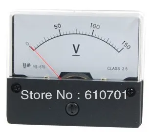 

DC 0-150V Voltage Rectangle Analog Voltmeter Panel Meter YS-670 Gauge Class 2.5 Accuracy Instruments Electronics Clear Easy Read