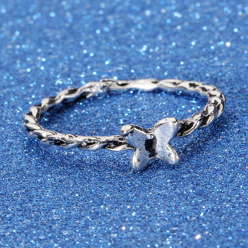 Женское кольцо с голубым камнем Anillos тибетская Серебряная бабочка ювелирный