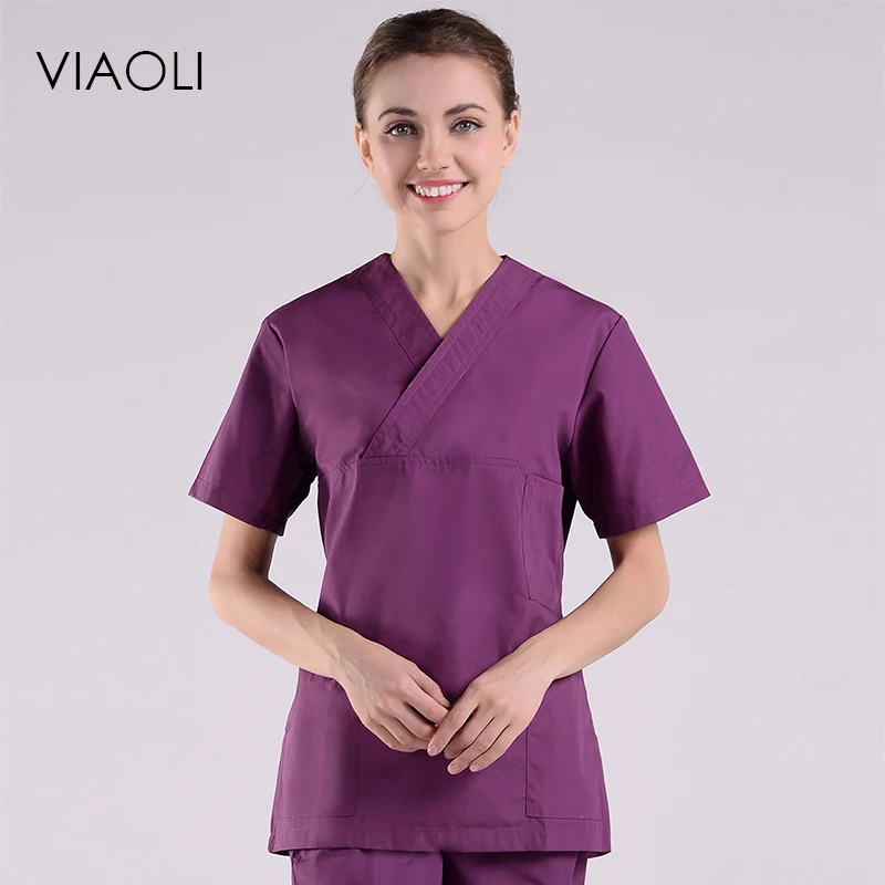 Viaoli, Женская медицинская униформа, скрабы для кормления, одежда с коротким рукавом, пальто, одежда для доктора, одежда для кисти, одежда для рук, топ+ штаны, Новинка