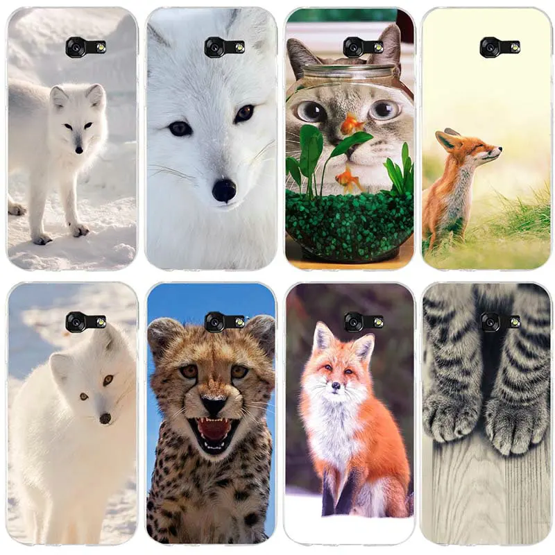 Мягкие чехлы для телефонов Samsung Galaxy S2 S3 S4 S5 Mini S6 S7 S8 S9 S10 Lite Edge Plus Note 4 5 8 9 White Fox Tiger Leopard