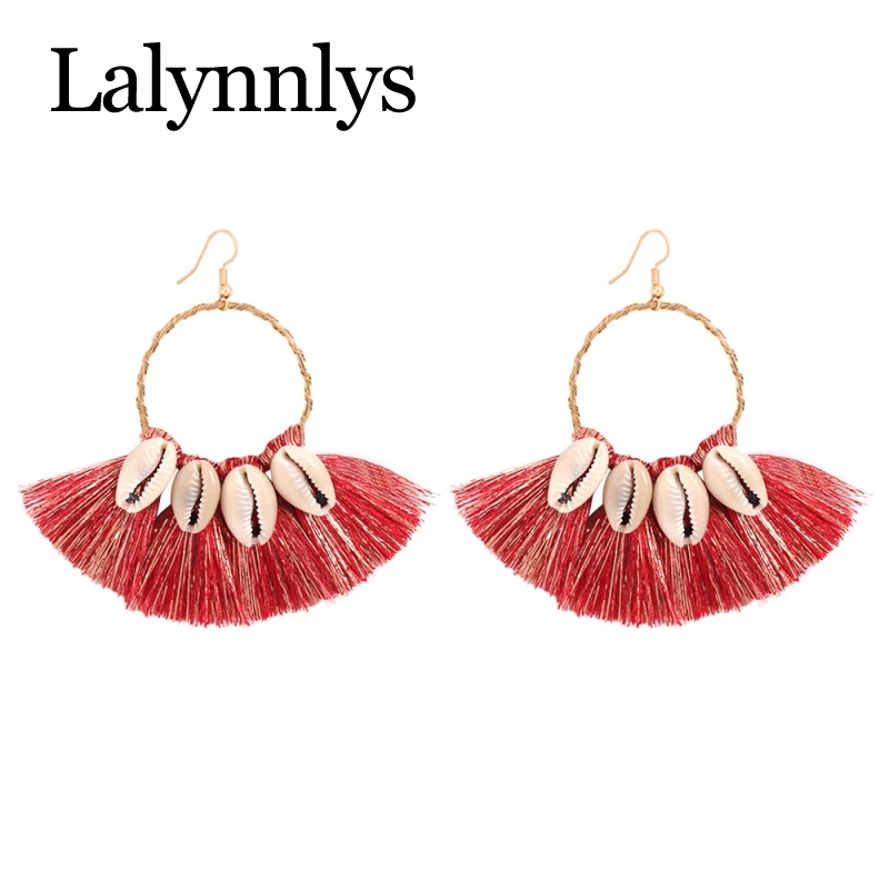 Lalynnlys 2019 богемные Разноцветные серьги с кисточками для женщин и девушек