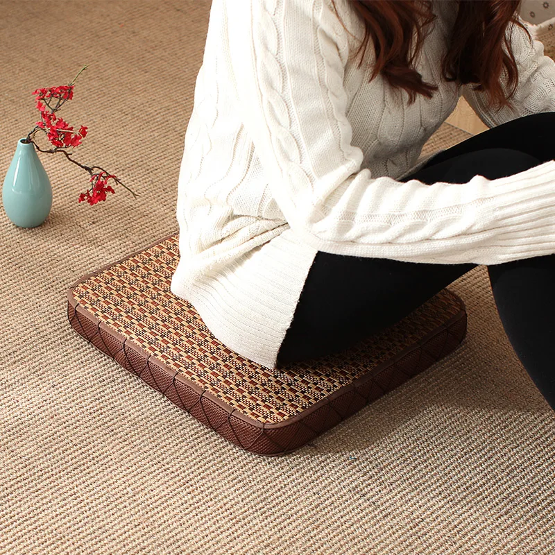 Летние женские круглые большие напольные подушки в японском стиле для медитации