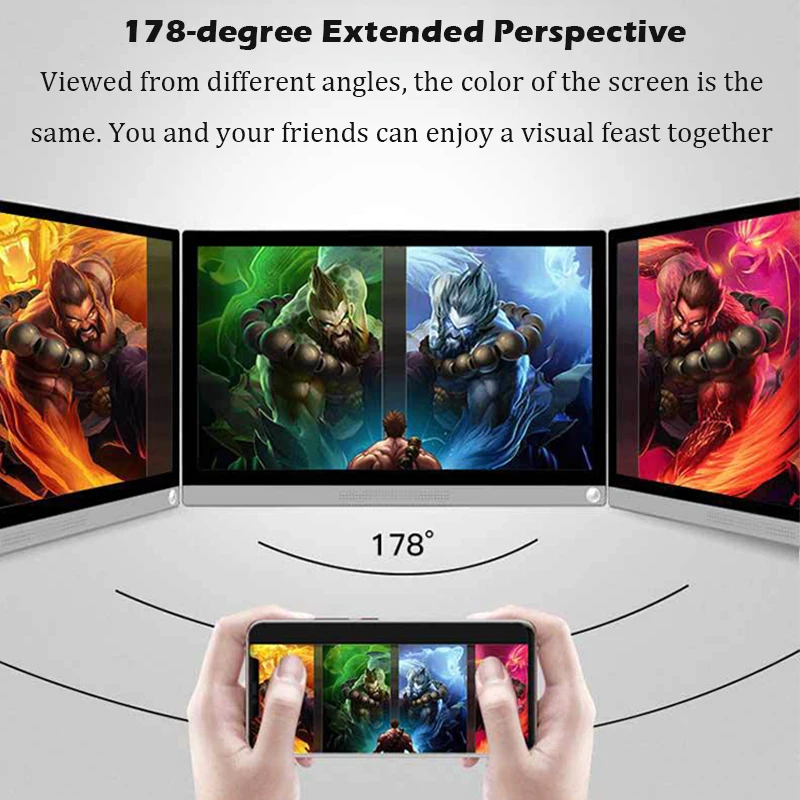 Портативный ЖК-монитор hd 15,6 usb type c hdmi для ноутбука, телефона, xbox, переключателя и ps4 Портативный ЖК-игровой монитор