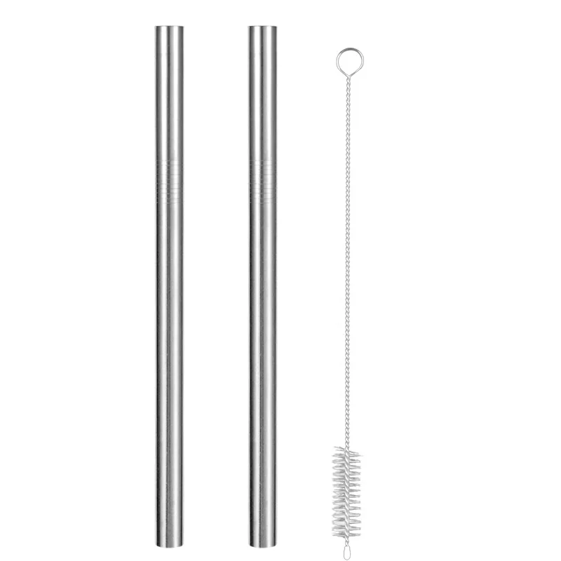 2Pcs Reusable Drinking Straw High Quality 304 Stainless Steel Metal with Cleaner Brush For Mugs 20/30oz | Дом и сад