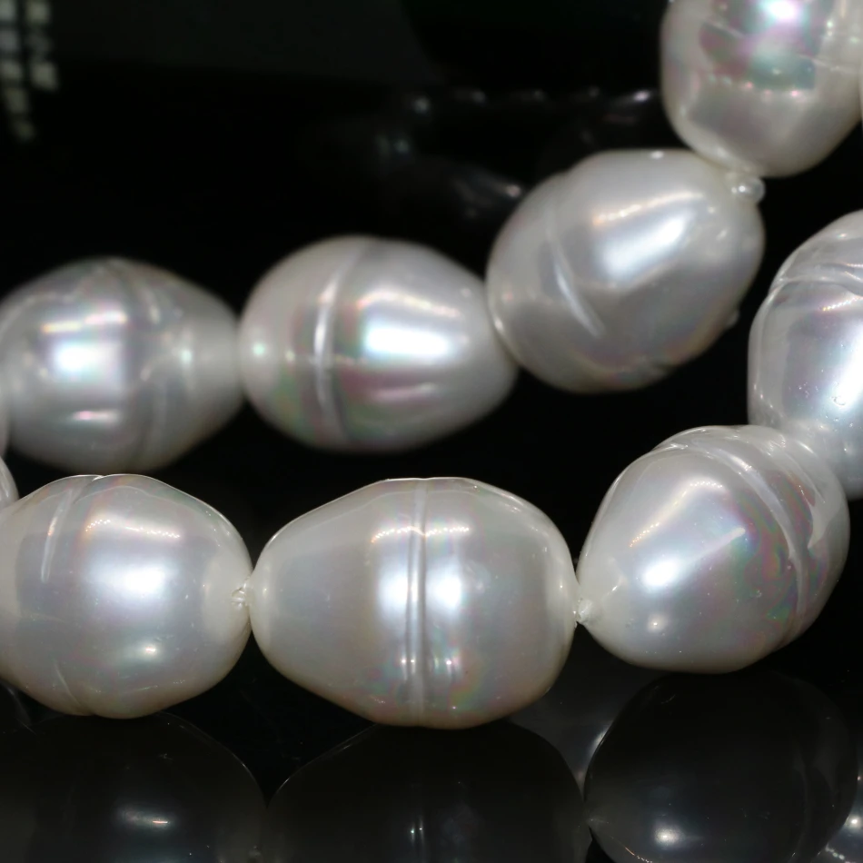 

White natural shell pearl 18*22mm approx teardrop waterdrop high grade pretty women loose beads jewelry making 15inch B2268