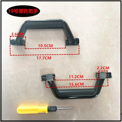 19handle black Аксессуары для багажа, чехол на колесиках с ручками, универсальная выдвижная ручка, чехол для костюма, коробка с паролем, металлическая фурнитура для сумок - Цвет: 19handle black